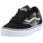 Vans Junior Holder Skateboarding Shoe (plaid) black/buff white VF4S3YV 3 UK