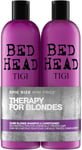 Bed Head by TIGI Dumb Blonde Shampoo and Conditioner for Blonde Hair, 2x750 ml