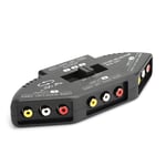 3 In 1 Out Video Splitter Black Switch Selector With AV Cable For BGS