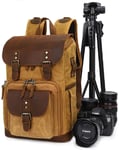 Camera Bag Backpack, camera case Waterproof Anti Theft Photography Backpack, Camera Travel Bag Professional Camera Lens Organizer,Khaki (Color : Earthy Yellow, Size : Earthy Yellow)