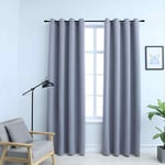 vidaXL Blackout Curtains with Metal Rings 2 pcs Grey 140x245 cm Room Curtain Hot