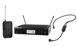 Shure BLX14R/P31 UHF Wireless Microphone System - Perfect for Speakers, Performers, Presenting - 14-Hour Battery Life, 300 ft Range | PGA31 Headset Mic, Single Channel Rack Mount Receiver | K3E Band