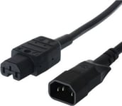 Triton Strömkabel Bachmann Strömkabel, Hankontakt För Kall Enhet Till Honkontakt För Varm Enhet, Iec320 C14/C15, 1 M