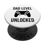 Dad Level Unlocked Gamer Soon To Be Father Jeu vidéo PopSockets PopGrip Interchangeable