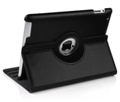 iPad 2/3/4 - PU Læder 360 graders rotering Stand Folio Flip - Sort