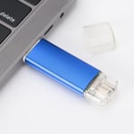 U Disk OTG Bright Blue DualHead Mini Metal USB 2.0 Flash Drive Memory Stick