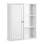 Badrum Skåp Väggförvaring Arrangör Hängande Hörnhylla Medicin Skåp Vägg Monterad Spegel med En Dörrrum Justerbart Lager Vitt 60 X 18 X 71 Cm