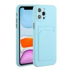 IPhone 12 Pro Max skal med en korthållare - Blått