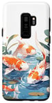 Galaxy S9+ four koi fish japanese carp asian goldfish flowers lily pads Case