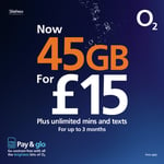 O2 25GB Pay As You Go SIM Card