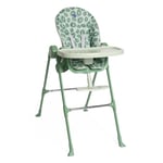 Chicco Polly Essential Chaise Haute pour Bébés de 0 Mois à 15 kg, Chaise haute évolutive, 3 Positions d'Inclinaison, 7 Niveaux de Hauteur, Pliable et Compacte, Tissu en Polyester Recyclé, Vert