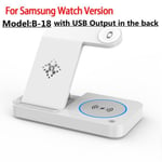 Blanc pour samsung-Station de charge pliable sans fil, chargeurs de montre, iPhone 14, 13Pro, Apple Watch 7-6