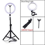 showsing 16cm/26cm Ring Light LED Camera Photography Lamp with Bluetooth&120cm Tripod&Phone Holder-green