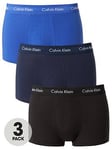 Calvin Klein 3 Pack Low Rise Trunk - Blue/Navy/Black, Blue/Navy/Black, Size M, Men