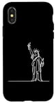 Coque pour iPhone X/XS One Line Art Dessin Lady Liberty