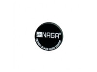 Super Stærk Magnet' akryl sort med NAGA logo Ø2,5 cm - (1 stk.)