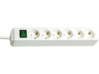 Brennenstuhl Eco power extension 1.5 m 6 AC outlet(s) White