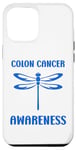 Coque pour iPhone 12 Pro Max Simple blue Dragonfly quote Colon Cancer Awareness