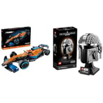 LEGO 42141 Technic McLaren Formula 1 2022 Replica Race Car Model Building Kit, F1 Motor Sport Set & 75328 Star Wars The Mandalorian Helmet Buildable Model Kit, Display Collectible Decoration Set