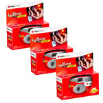 Agfa LeBox Single Use Disposable Camera with Flash 27 exposures - 3 Pack