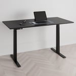 Höj och sänkbart skrivbord, 2 motorer, digital, svart stativ, svart bordsskiva 180x80 cm