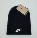 Nike Sportswear Utility Beanie Futura Knit Cuffed Hat Black - Mens Adults New 