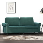 2-personers sofa 140 cm fløjl mørkegrøn
