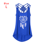 Casual Tops Sling Tank Spaghetti Straps Blue L