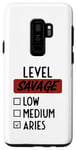 Galaxy S9+ Funny Saying Level Of Savage Aries Zodiac Men Women Sarcasm Case