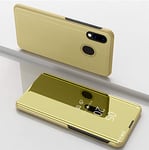 Hülle® Plating Flip Mirror Case for Realme 3 Pro (Gold)