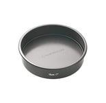 MasterClass KCMCHB22 18cm Loose Based Sandwich Tin with PFOA Non Stick, Robust 1mm Thick Carbon Steel, 7 Inch Round Cake Pan, Grey