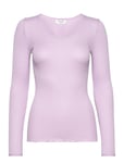 Silk T-Shirt Tops T-shirts & Tops Long-sleeved Pink Rosemunde