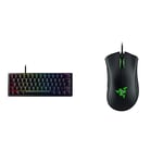 Razer Huntsman Mini (Red Switch) - 60% Optical Gaming Keyboard UK Layout | Black & DeathAdder Essential (2021) - Wired Gaming Mouse Black