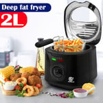 2L Electric Deep Fat Chip Fryer Non-Stick Pan & Safe Basket Cool Touch Handle