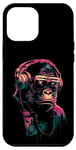 iPhone 15 Pro Max Neon Gorilla With Headphones Techno Rave Music Monkey Case