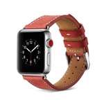 Apple Watch 41mm Series 7 Armband i äkta läder, röd