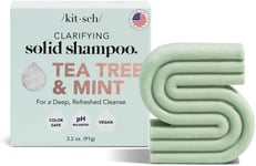 Kitsch Tea Tree & Mint Clarifying Shampoo Bar for Dandruff, Anti-Dandruff Shampo