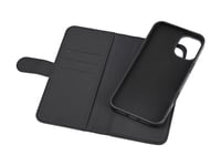 Deltaco - Vikbart Fodral För Mobiltelefon - 2-I-1, Magnetisk - Magsafe-Kompatibilitet - Konstläder, Pu-Läder (Termoplastisk Polyuretan + Polykarbonat) - Svart - För Apple Iphone 16 Plus