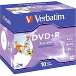 Verbatim - dvd+r vierge 16XDVD+R printable 10ER pack jc 10 pc(s) 4.7 gb 120 min imprimable