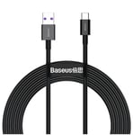 Baseus Superior USB-kabel - USB Typ C 66 W (11 V / 6 A) Huawei SuperCharge SCP 2 m svart (CATYS-A01)