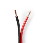 Nedis Højtaler Kabel | 2x 2.50 mm² | CCA | 100.0 m | Runde | PVC | Rød / Sort | Folie