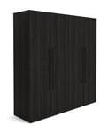 Habitat Atlas 4 Door Wardrobe - Black And Brown