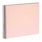 goldbuch Bella Vista 25522 Spiral Photo Album 35 x 30 cm Photo Album with 40 Black Pages Linen Memory Book for Pictures and Photos to Stick in Rose