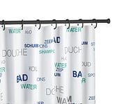 WENKO Barre de douche télescopique noir 110-185 cm - Tringle pour rideau de douche , Aluminium, 2 x 2 cm, Noir