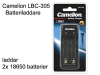 Camelion 18650 batteriladdare för batteri 2x 18650 LBC 305