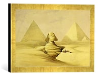 'Image encadrée de David Roberts "The Great Sphinx and the pyramids of Giza, from' Egypt and Nubia ', VOL. 1, d'art dans le cadre de haute qualité Photos fait main, 40 x 30 cm, Doré Raya