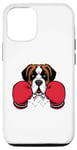 Coque pour iPhone 12/12 Pro Chien amusant de kickboxing ou de boxe Saint Bernard