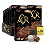 L'OR Espresso Chocolate Flavour Coffee Pods X10 (Pack of 10, Total 100 Capsules)