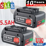 2X 18V 5.5Ah Li-ion Battery For Bosch BAT609 BAT610 BAT618 17618 25618-01 GSB UK