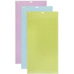Cricut - Explore/Maker LightGrip/StandardGrip/StrongGrip (30.5 x 61 cm) 3-Pack Tapis de découpe lilas, bleu, jaune